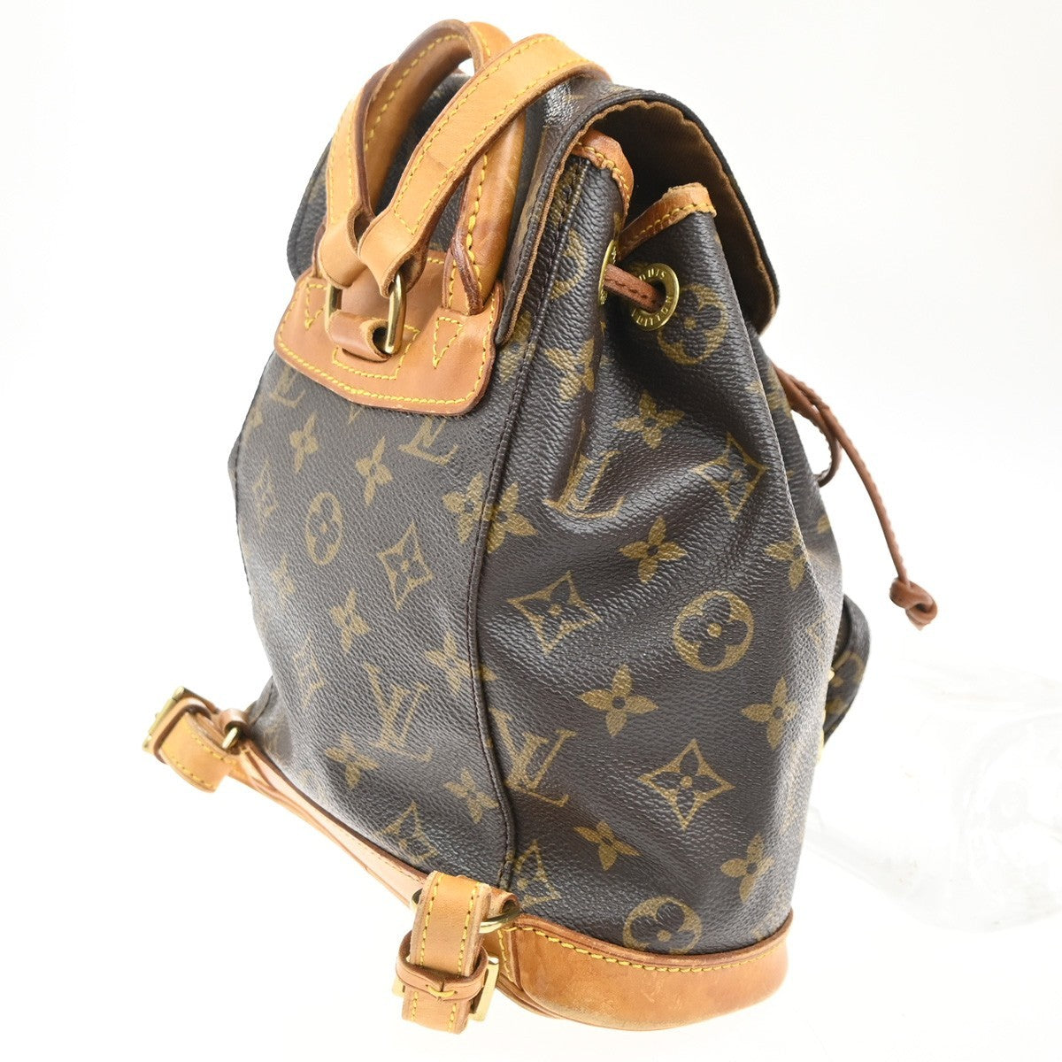 LOUIS VUITTON Mini Montsouris Backpack Bag Monogram Leather Brown M51137 78KC503