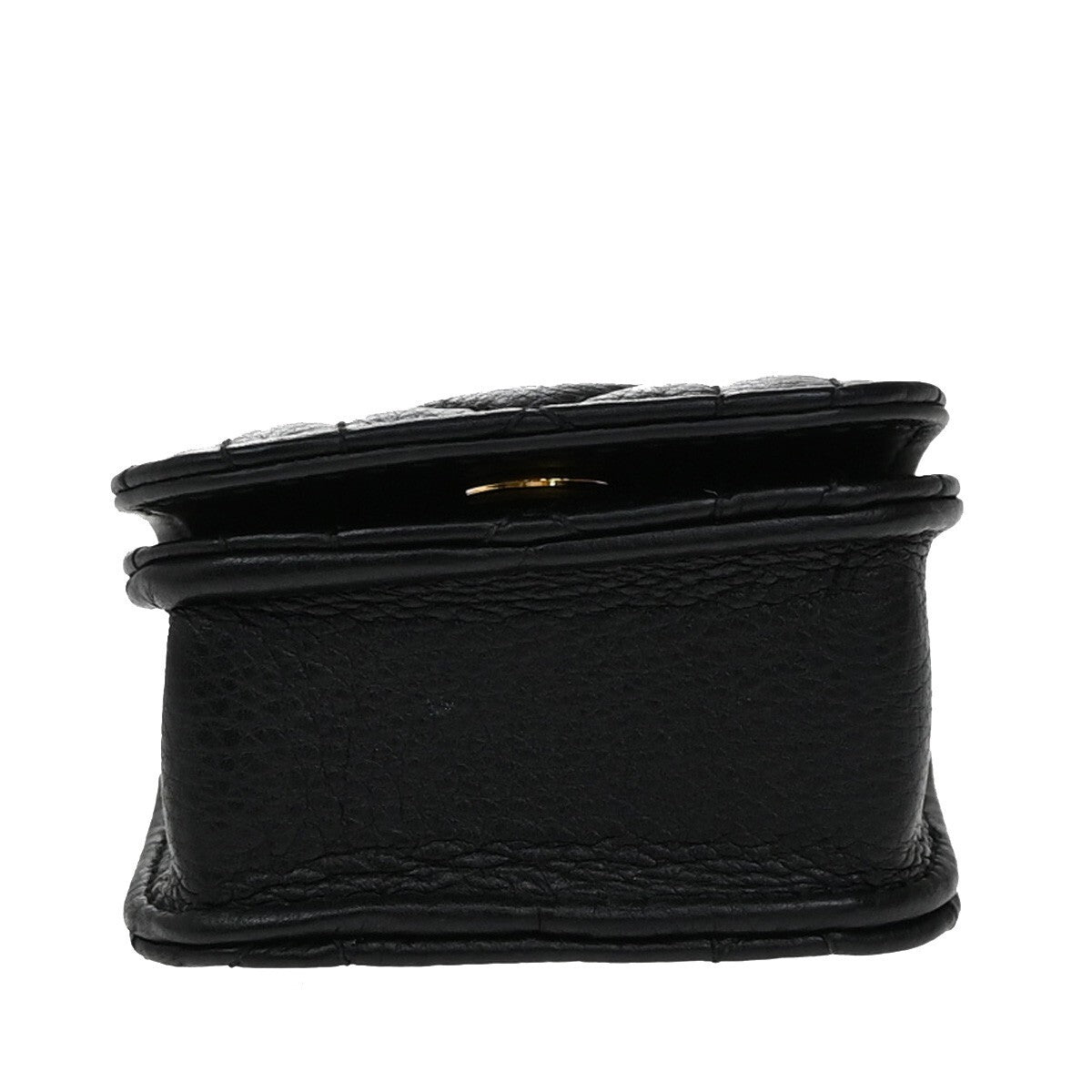 CHRISTIAN DIOR Logo Lady Cannage Air Pods Case Leather Black GHW Italy 82RF260