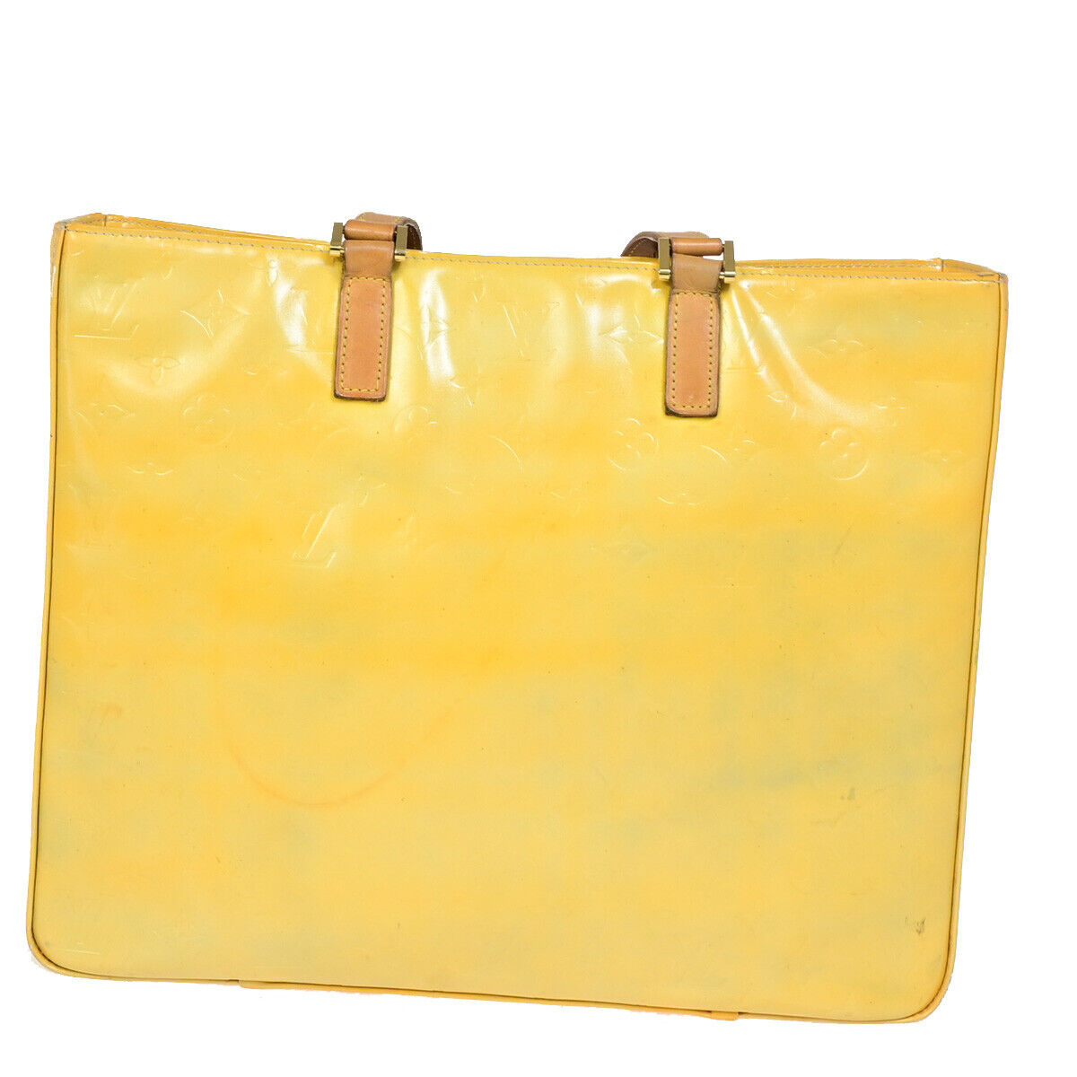 LOUIS VUITTON Columbus Shoulder Bag Monogram Vernis Lime Yellow M91047 60YF141