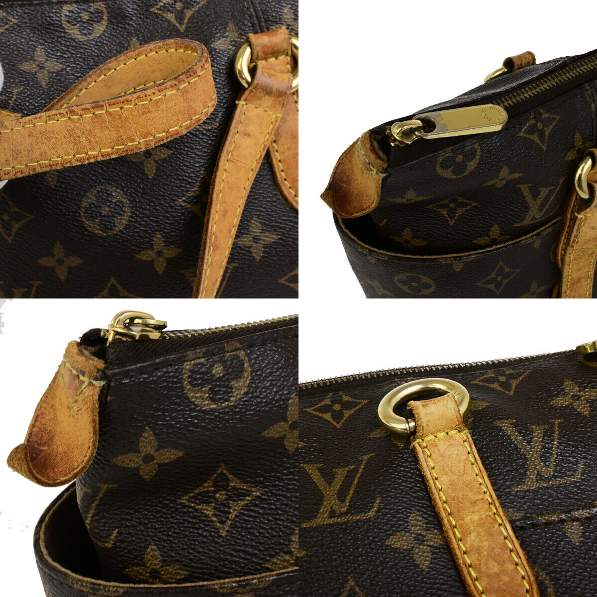 LOUIS VUITTON Logo Totally PM Shoulder Bag Monogram Leather Brown M56688 67YG752