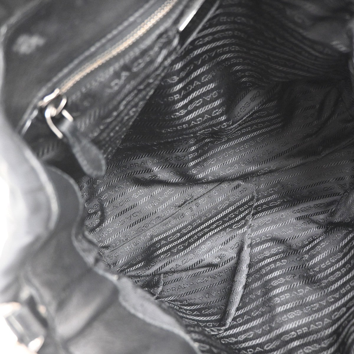 PRADA Tessuto  Gaufre 2Way Shoulder Hand Bag Nylon Leather Black SHW 86YJ140