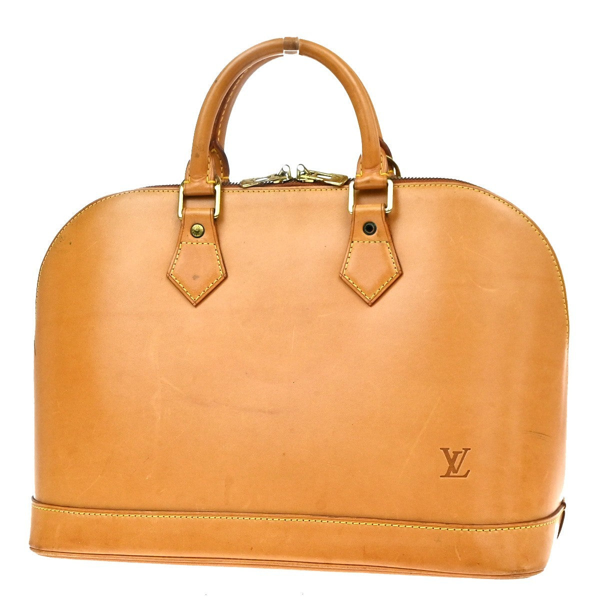LOUIS VUITTON LV  Alma Hand Bag Nomade Leather Brown France M85394 70CB077