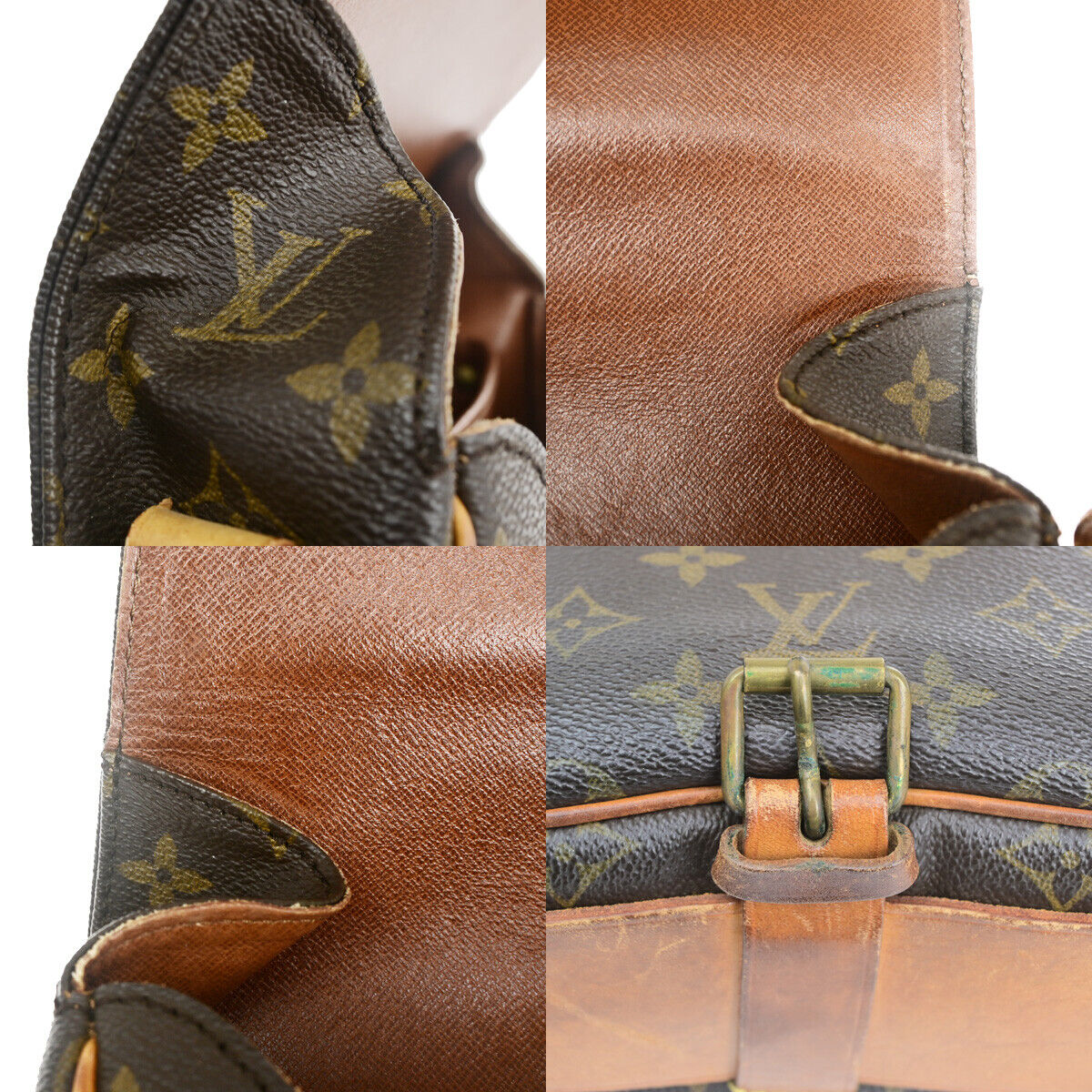 LOUIS VUITTON Cartouchiere MM Shoulder Bag Monogram Leather Brown M51253 35SJ051