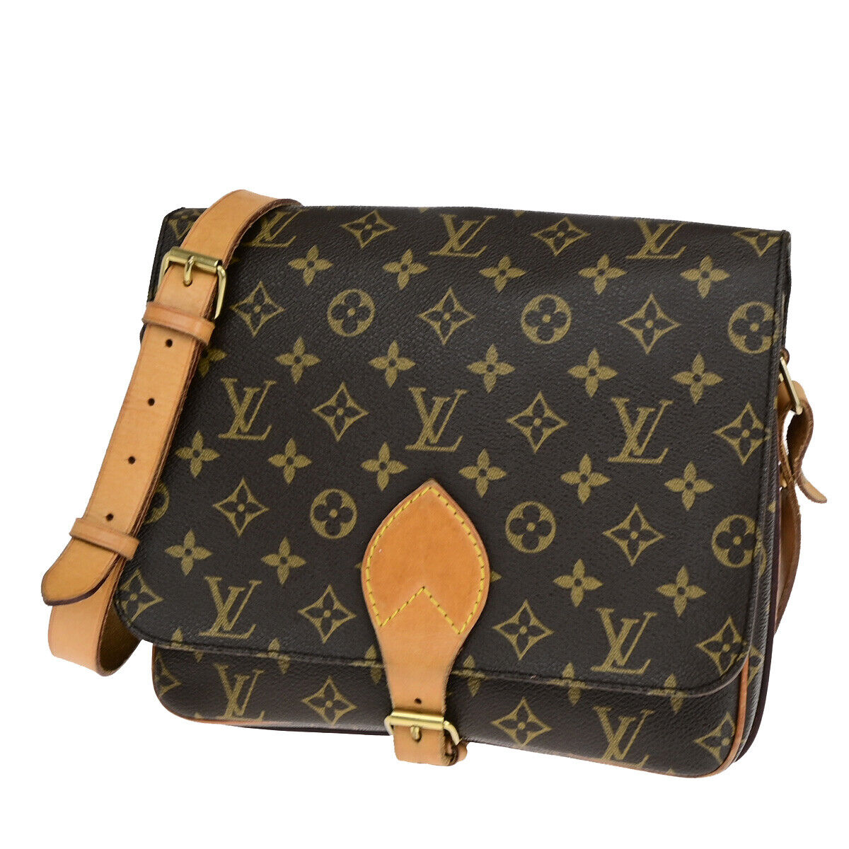 LOUIS VUITTON Cartouchiere GM Shoulder Bag Monogram Leather Brown M51252 89SJ026