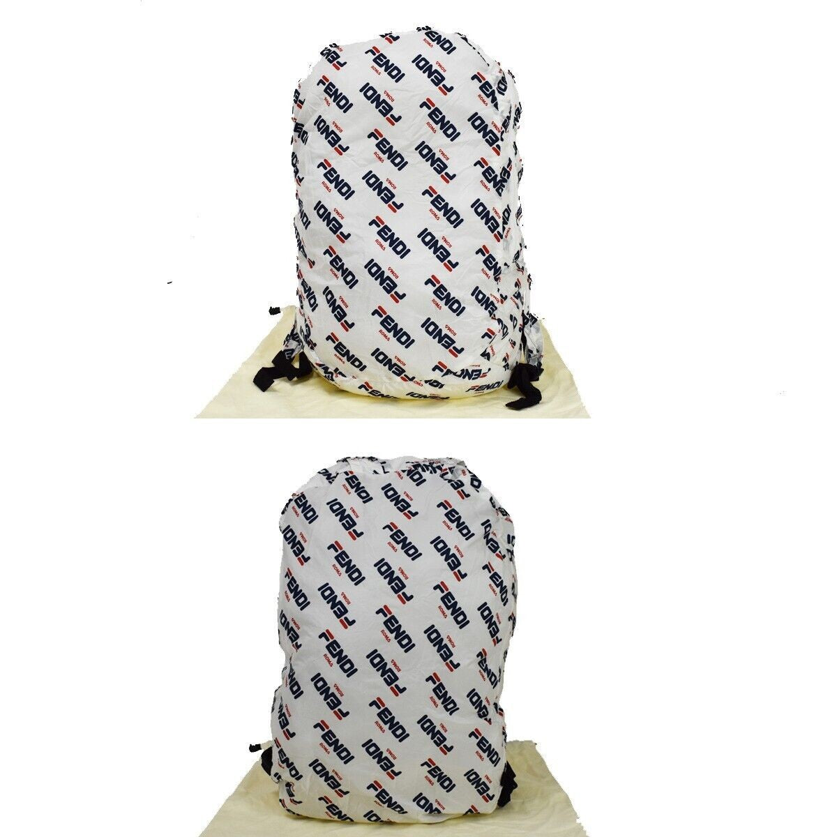 FENDI x FILA Collaboration 2Way Hand Bag Zucca Leather Brown White Blue 661RC614