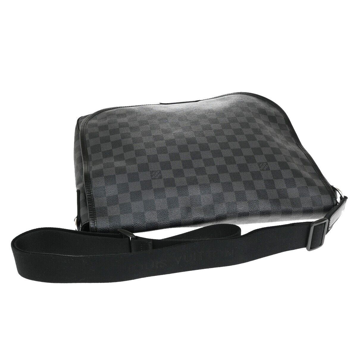 LOUIS VUITTON Daniel MM Shoulder Bag Damier Graphite Leather BK N58029 12YE469