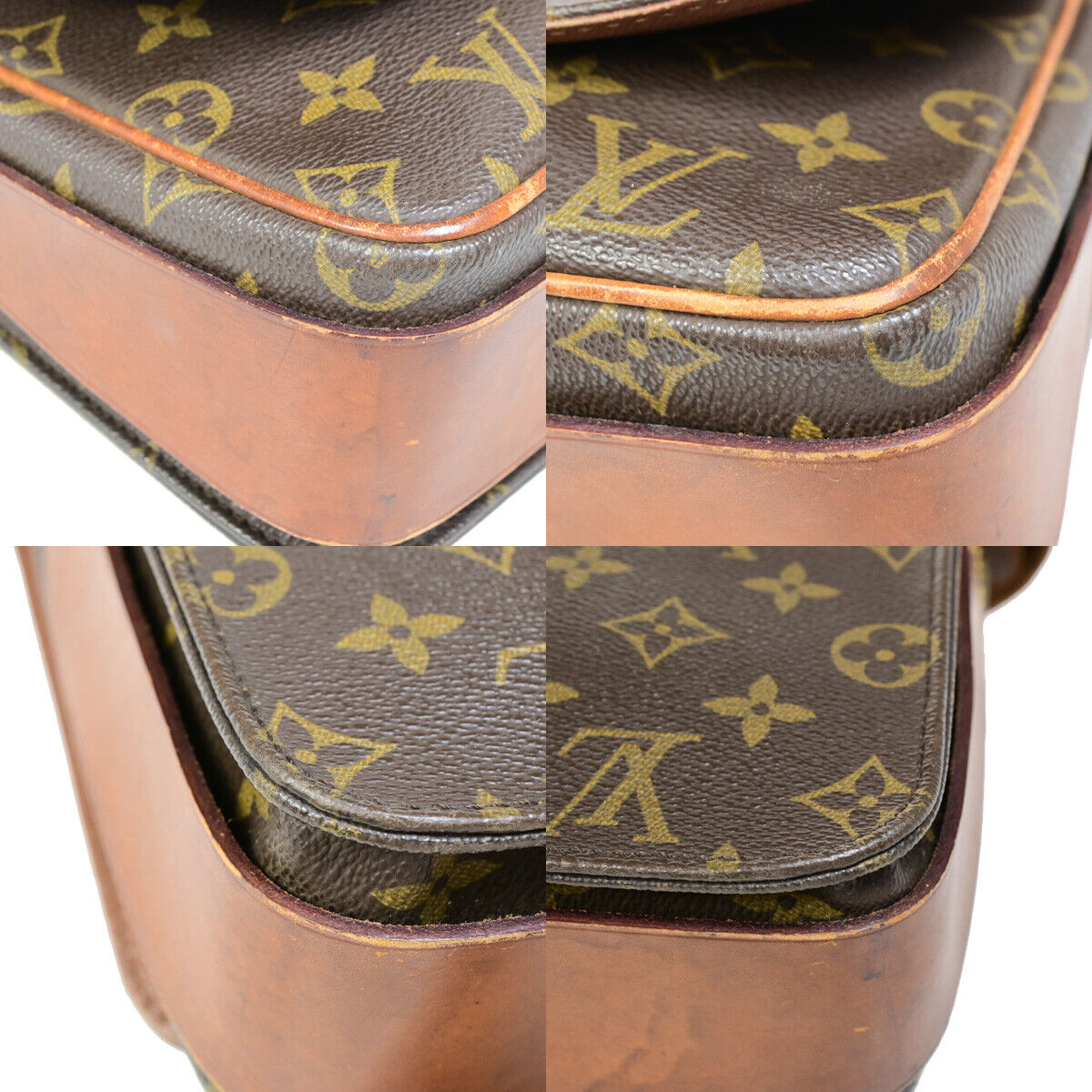 LOUIS VUITTON Cartouchiere GM Shoulder Bag Monogram Leather Brown M51252 65YF284