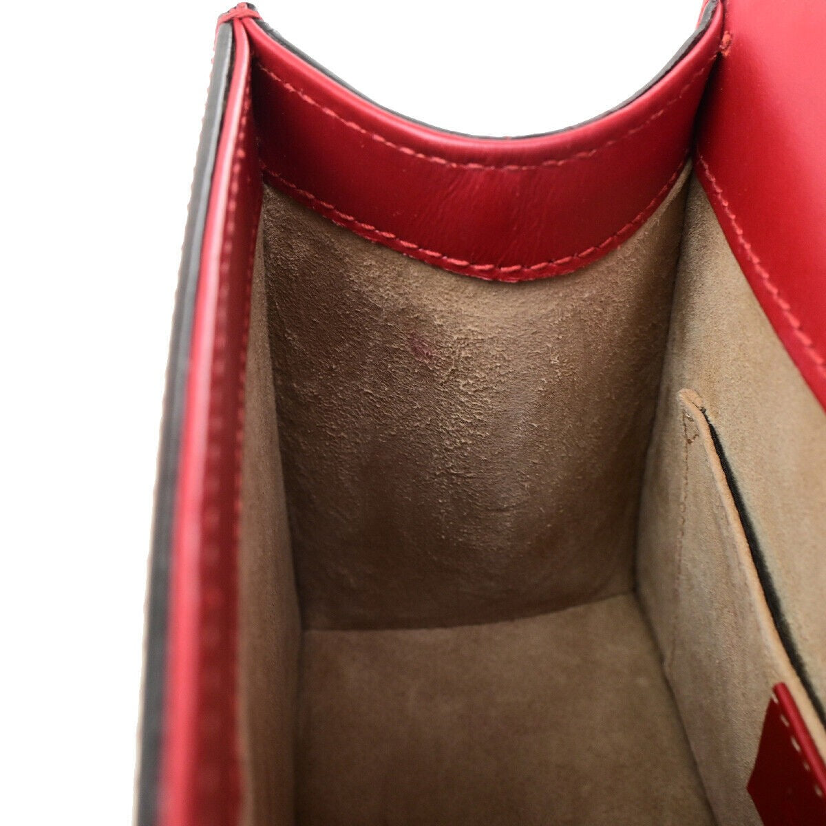GUCCI Logo Mini Sylvie Sherry 2Way Shoulder Hand Bag Leather Red GHW 53RK113