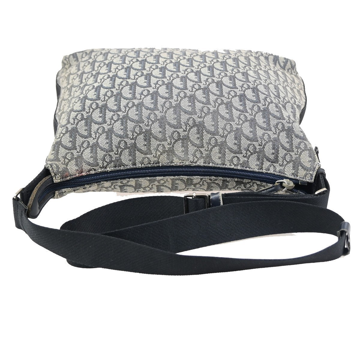 CHRISTIAN DIOR Logo Trotter Messenger Cross shoulder Bag Canvas Blue SHW 31PA126