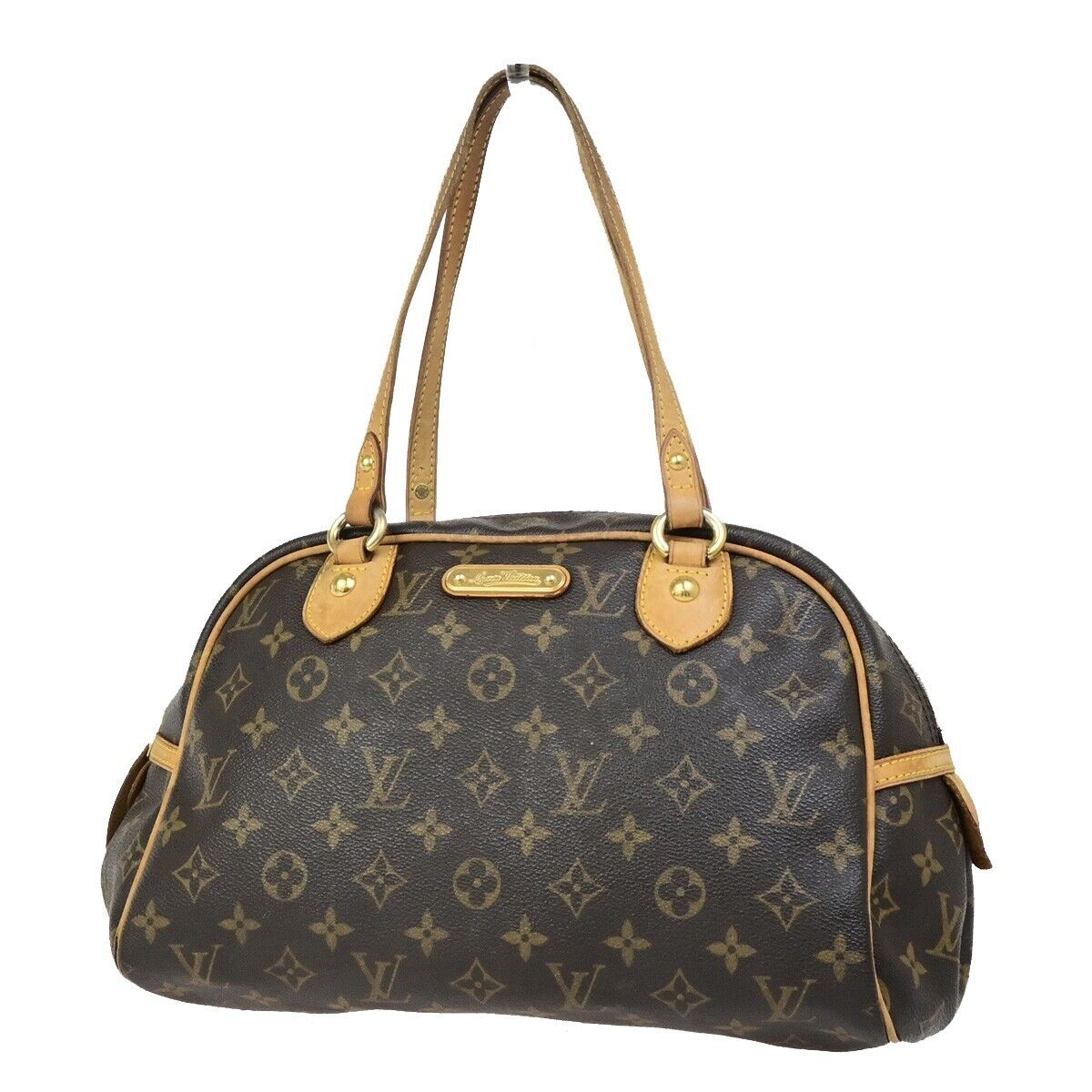 LOUIS VUITTON Montorgueil PM Shoulder Bag Monogram Leather Brown M95565 32ED377
