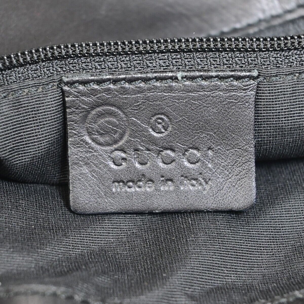 GUCCI GG Pattern Hand Tote Bag Canvas Leather Black Silver Italy 30EB786