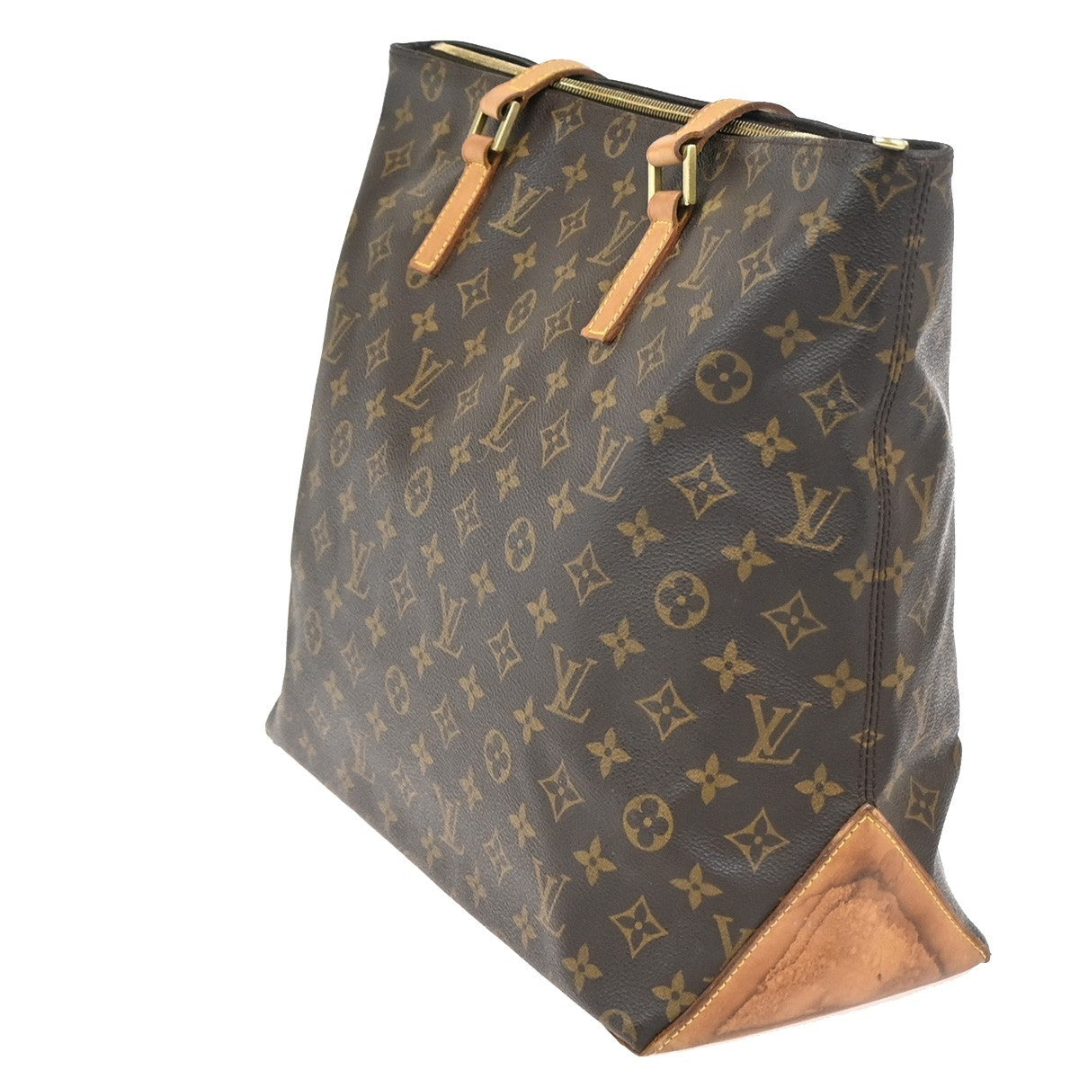 LOUIS VUITTON Cabas Mezzo Shoulder Bag Monogram Leather Brown M51151 84YJ058