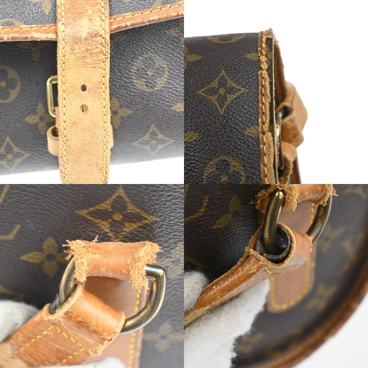 LOUIS VUITTON Logo Marne Shoulder Bag Monogram Leather Brown M51369 60MA308