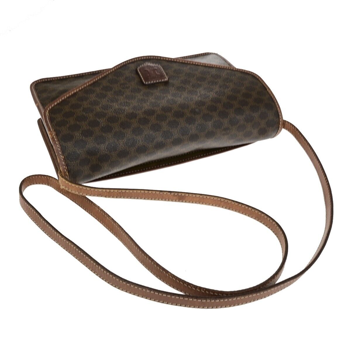 CELINE Macadam Pattern Crossbody 2Way Shoulder Clutch Bag PVC Leather BN 05FB242
