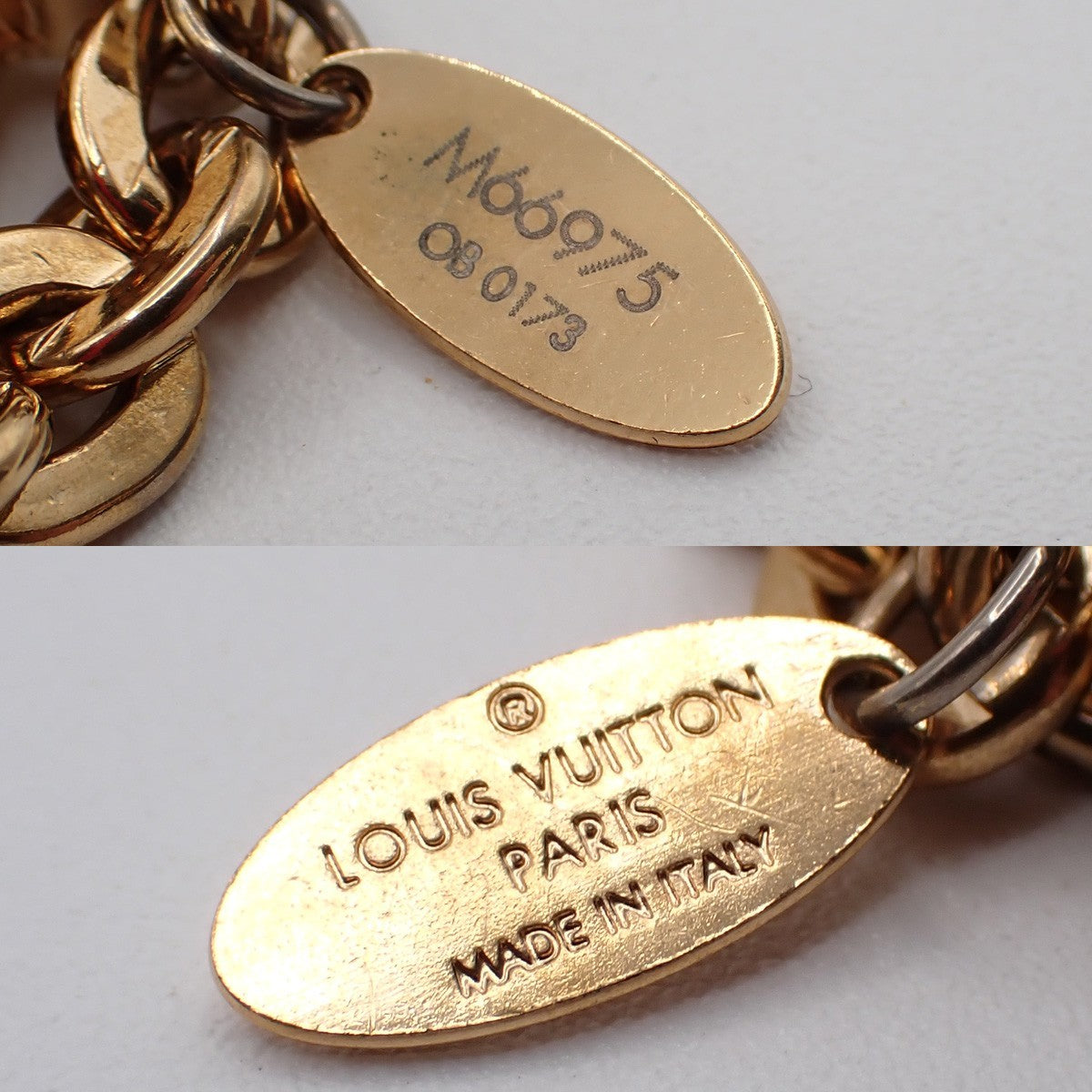 LOUIS VUITTON Hollow Flower Key Chain Gold-Plated Color Stone PK M66975 62EG068