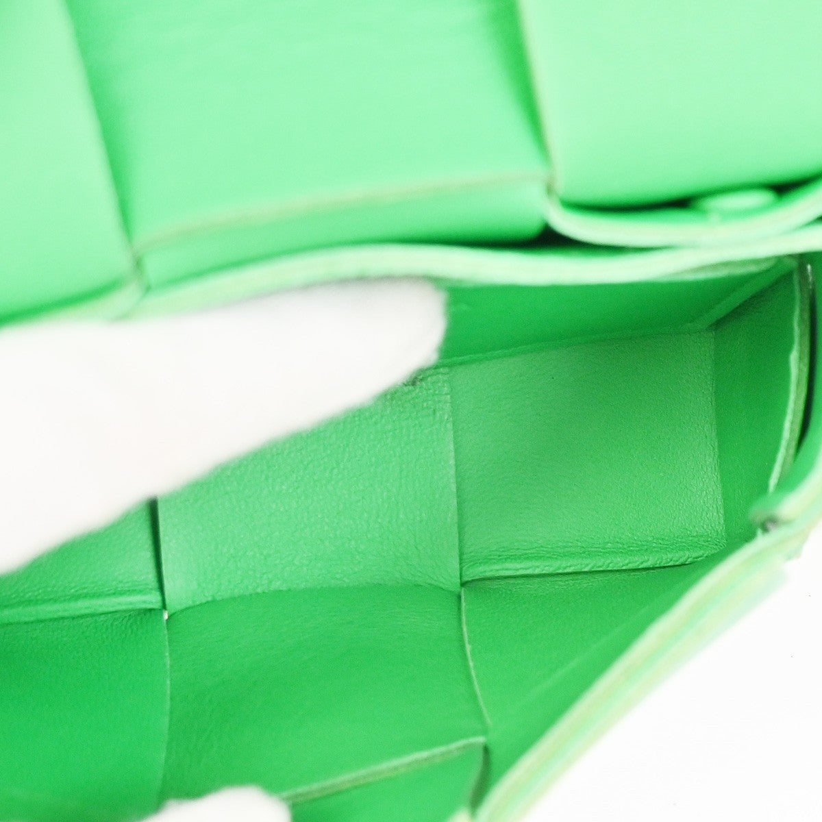 BOTTEGA VENETA Cassette Intrecciato Shoulder Bag Leather Green Parakeet 14ZA101