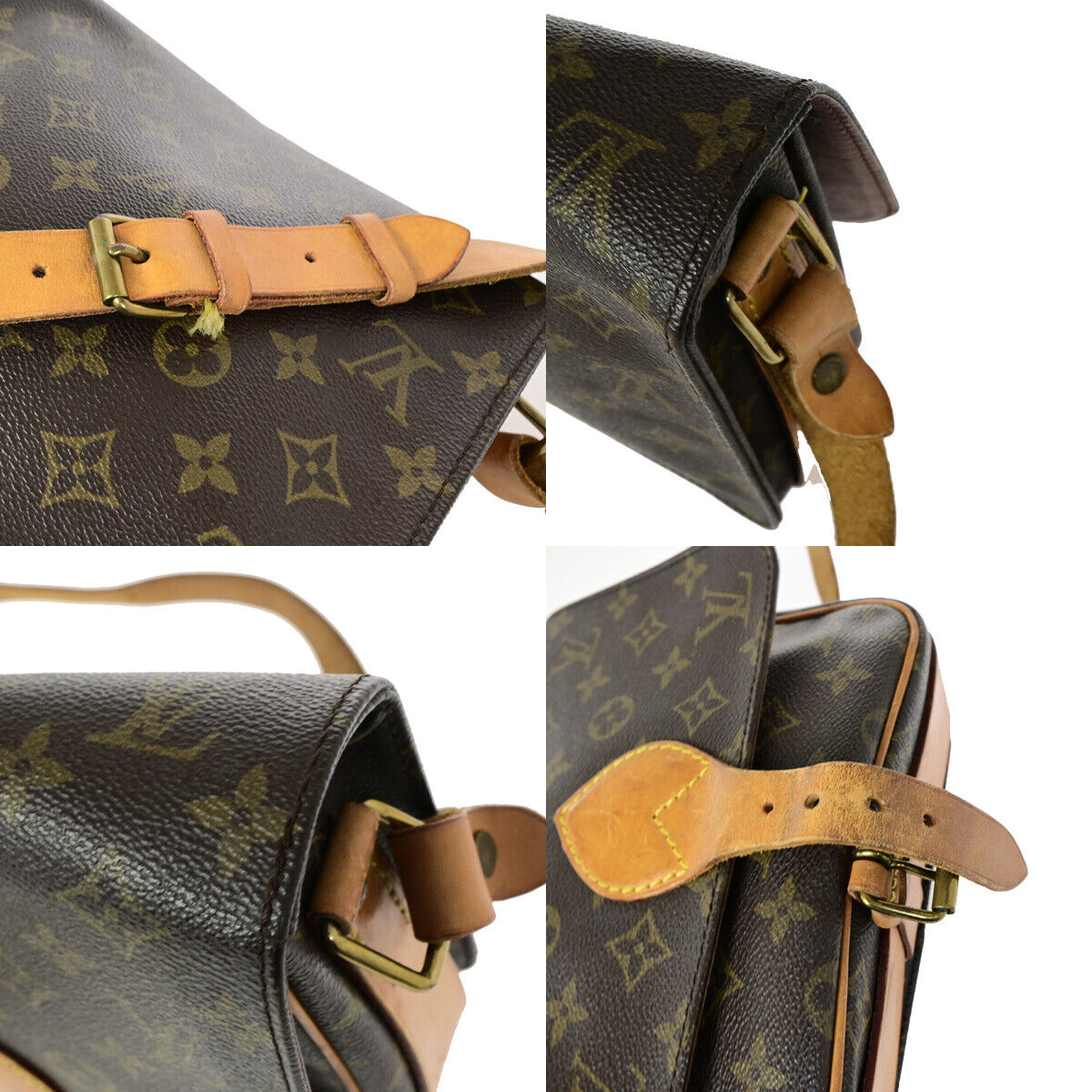 LOUIS VUITTON Cartouchiere MM Shoulder Bag Monogram Leather Brown M51253 88YF145