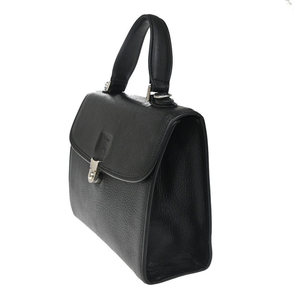 BURBERRYS Logo Nova Check Shoulder Hand Bag Leather Black SHW 67CA860