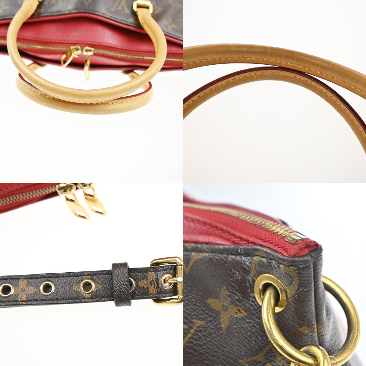 LOUIS VUITTON Pallas 2Way Shoulder Hand Bag Monogram Leather Red M41175 46KP547