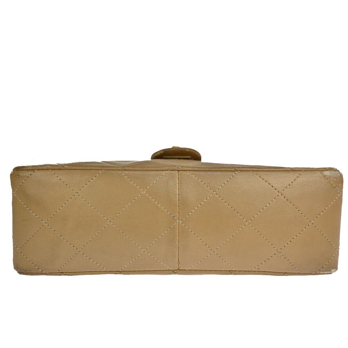 CHANEL CC Mini Matelasse Chain Shoulder Bag Leather Beige GHW Vintage 361RJ241