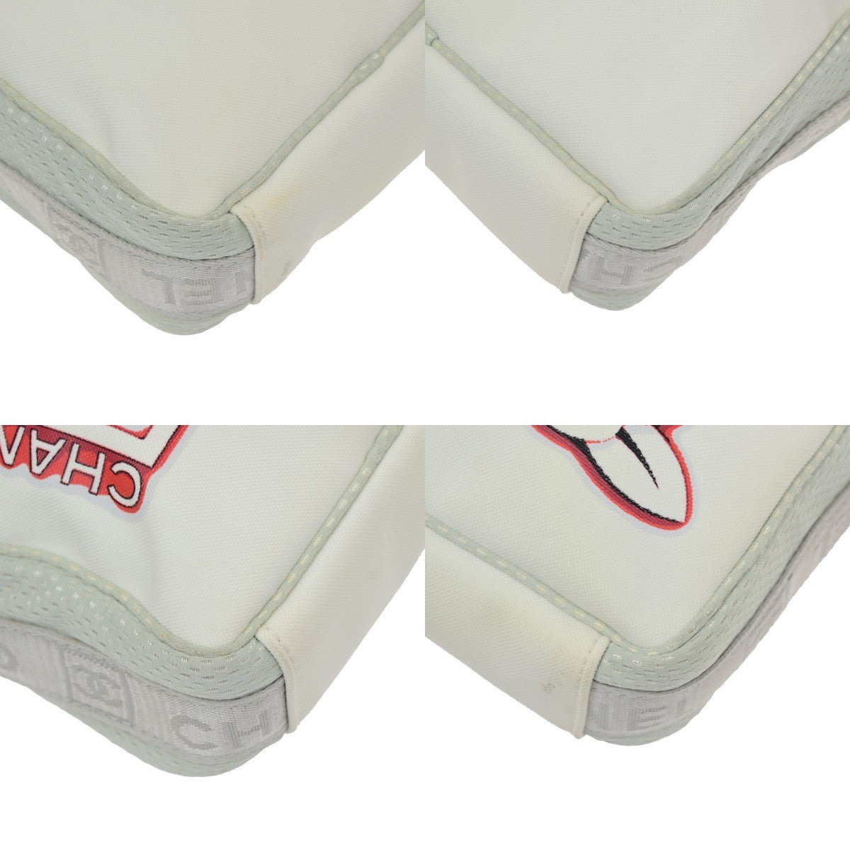 CHANEL Sports Line Camellia Shoulder Bag  Nylon  Canvas White Italy 74KD194