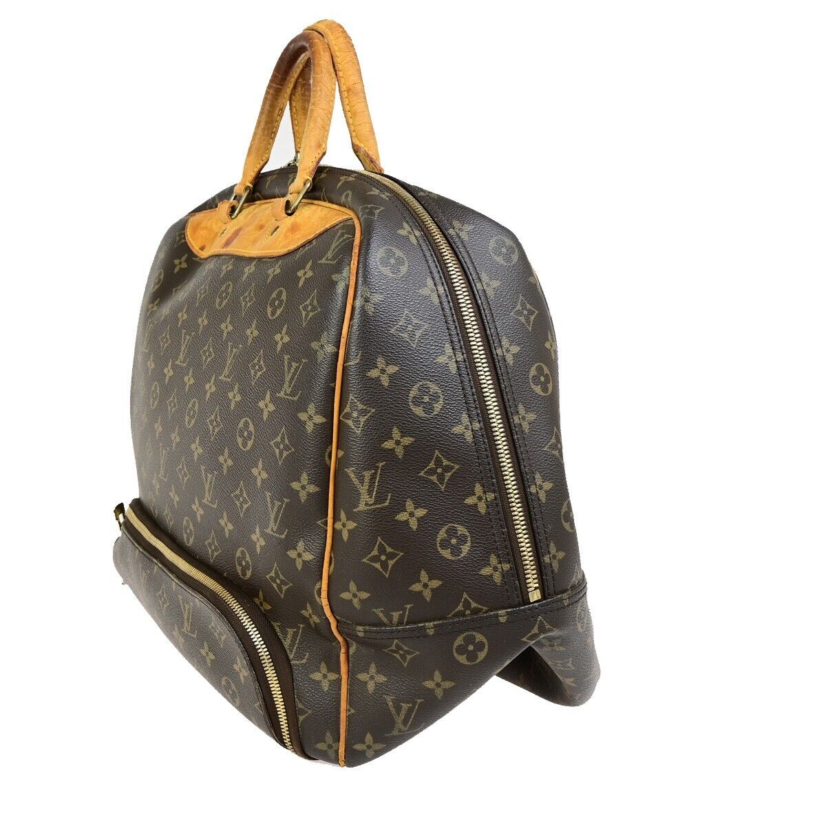 LOUIS VUITTON LV Logo Evasion Hand Bag Monogram Leather Brown M41443 67FB309