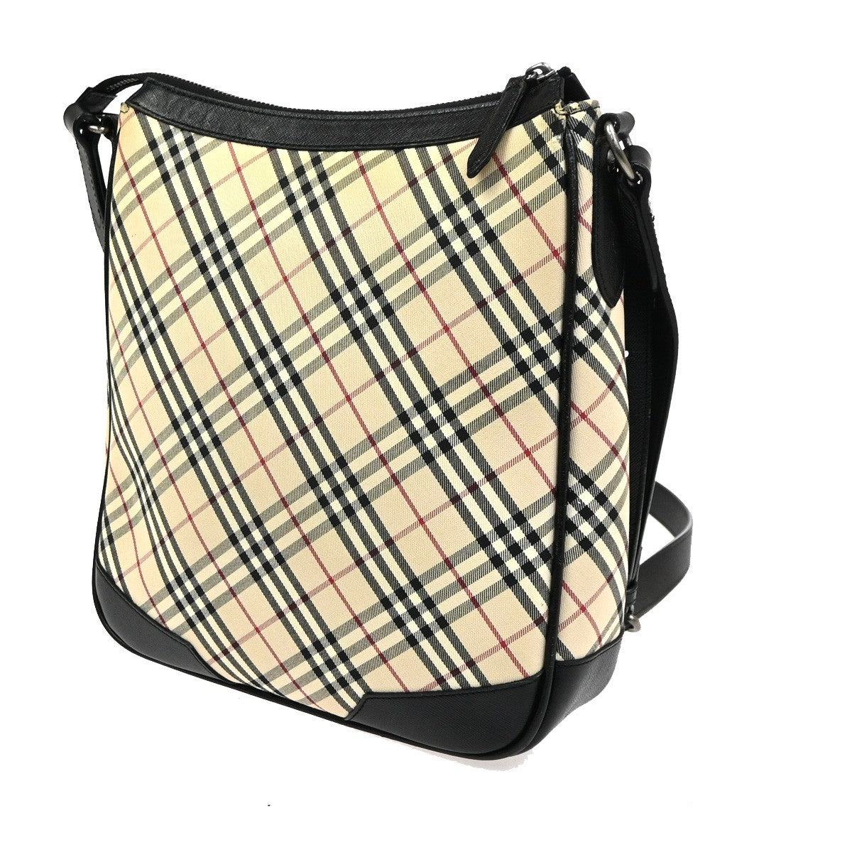 BURBERRY Logo Nova Check Crossbody Shoulder Bag Canvas Leather Beige BK 87RL986