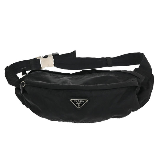 PRADA MILANO Tessuto Bum Bag Nylon Leather Black Italy 67CB022