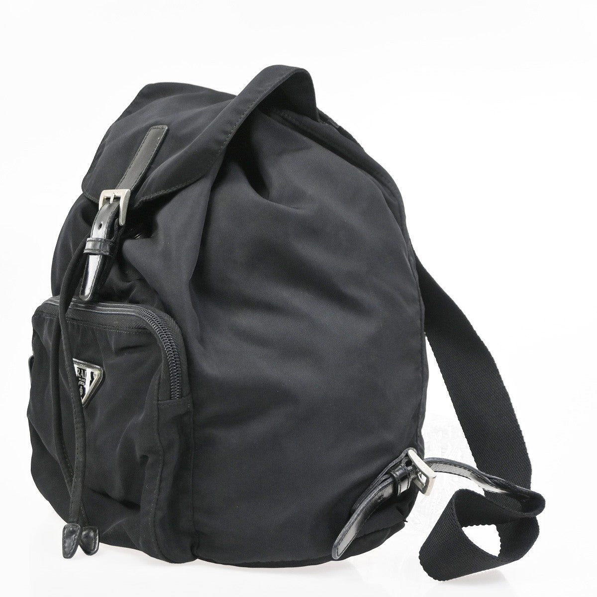 PRADA MILANO Logo Tessuto Strawing Backpack Nylon Leather BK SHW Italy 05CB002