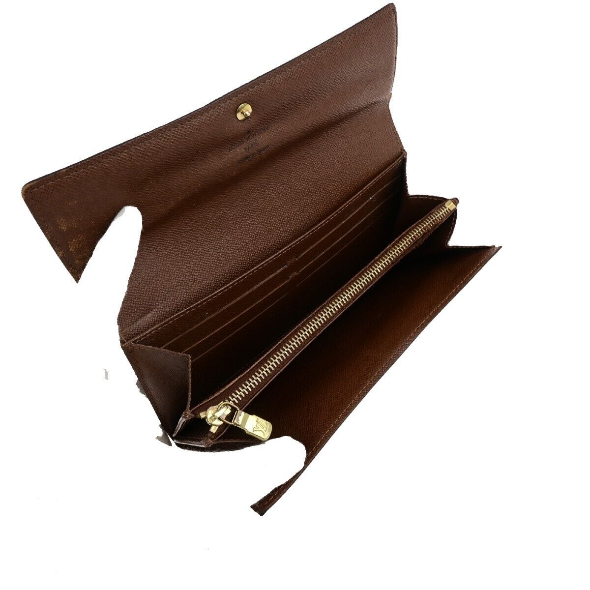 LOUIS VUITTON Logo Portefeuille Sarah Long Wallet Monogram Brown M61734 01ED338