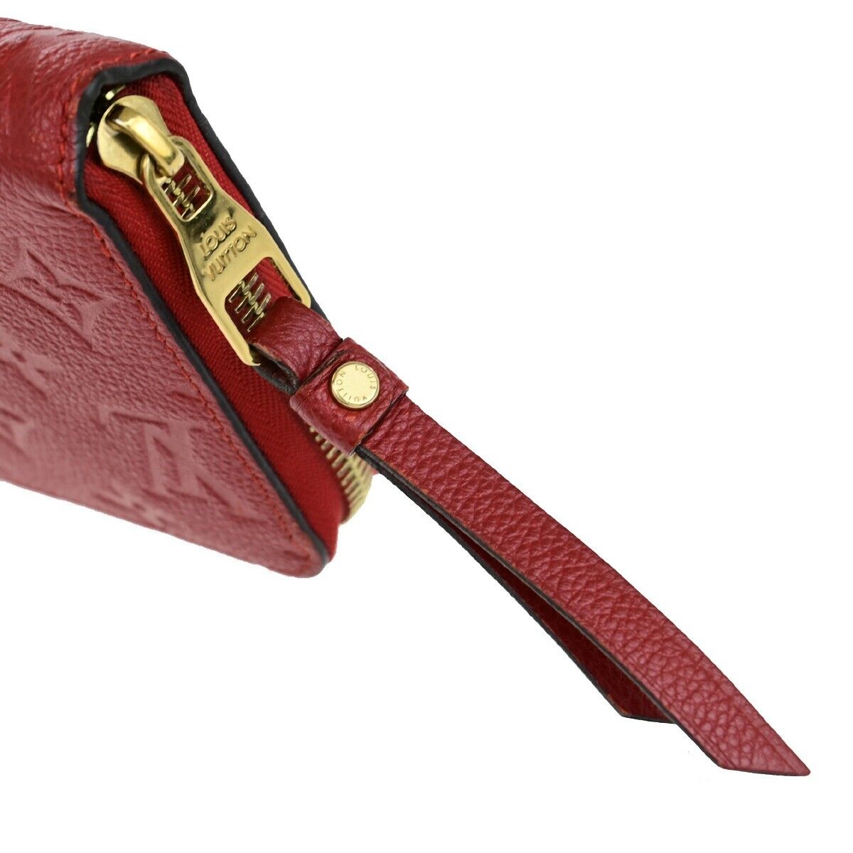 LOUIS VUITTON Clemence Long Bifold Wallet Monogram Empreinte Red M60169 79EC965