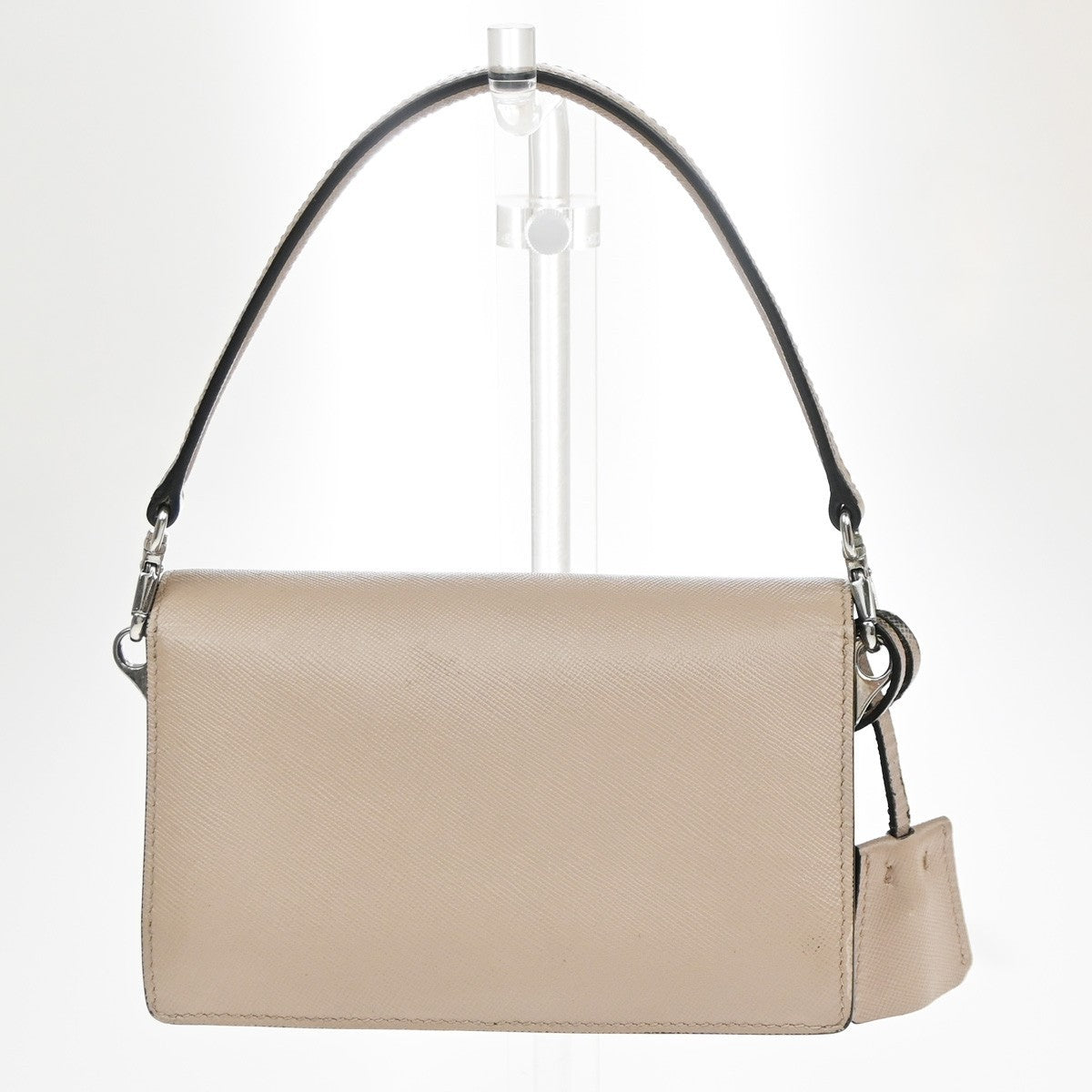 PRADA Logo Lux Sound Mini Hand Bag Saffiano Leather Pink SHW Italy 85TA656