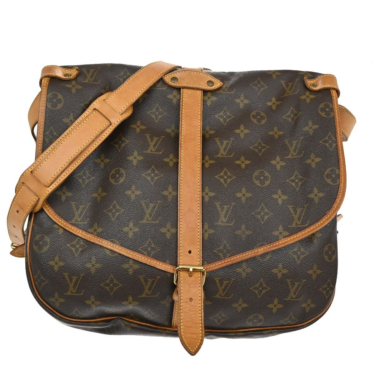 LOUIS VUITTON Saumur 35 Shoulder Bag Monogram Leather BN France M42254 72TA311