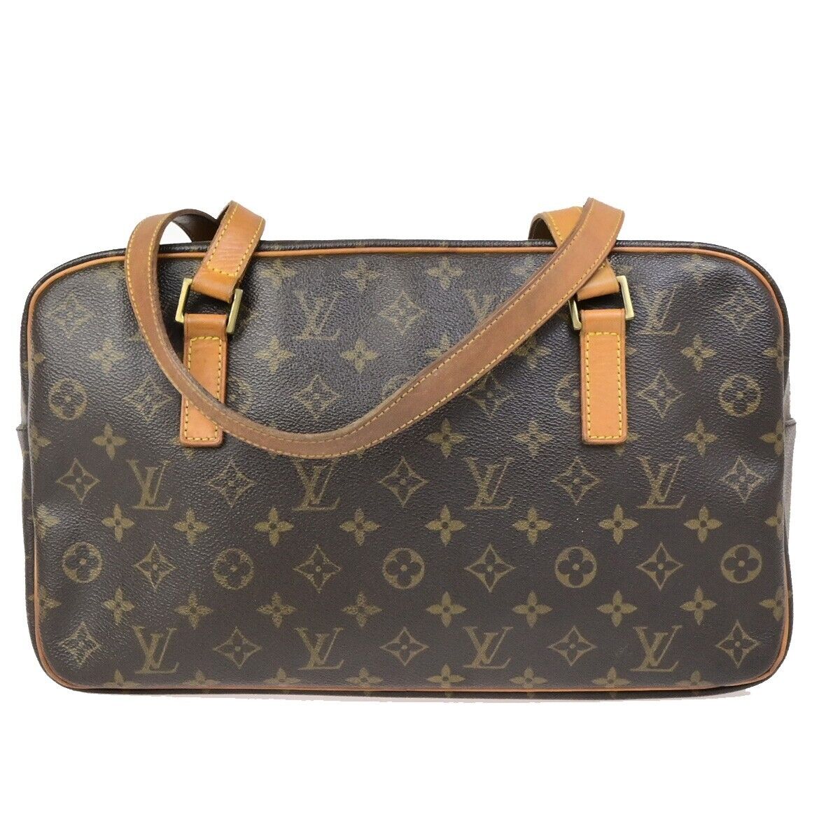 LOUIS VUITTON LV Logo Cite GM Shoulder Bag Monogram Leather Brown M51181 87ED376