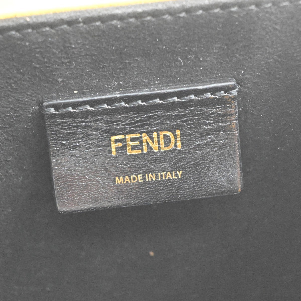FENDI Logo Box Vertical Mini Shoulder Bag Leather Yellow GHW Italy 74YH947