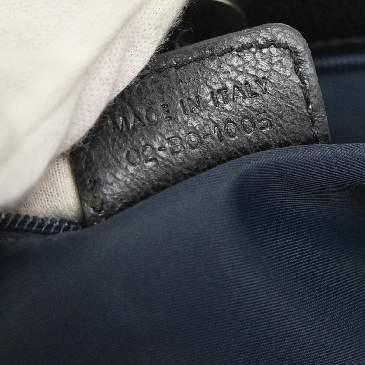 CHRISTIAN DIOR CD Logo Flight Line Trotter Hand Bag Denim Leather Blue 27YJ001