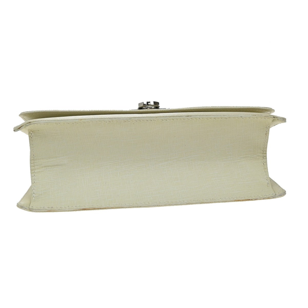 SALVATORE FERRAGAMO Gancini Chain Mini Shoulder Bag Leather White SHW 63YH769