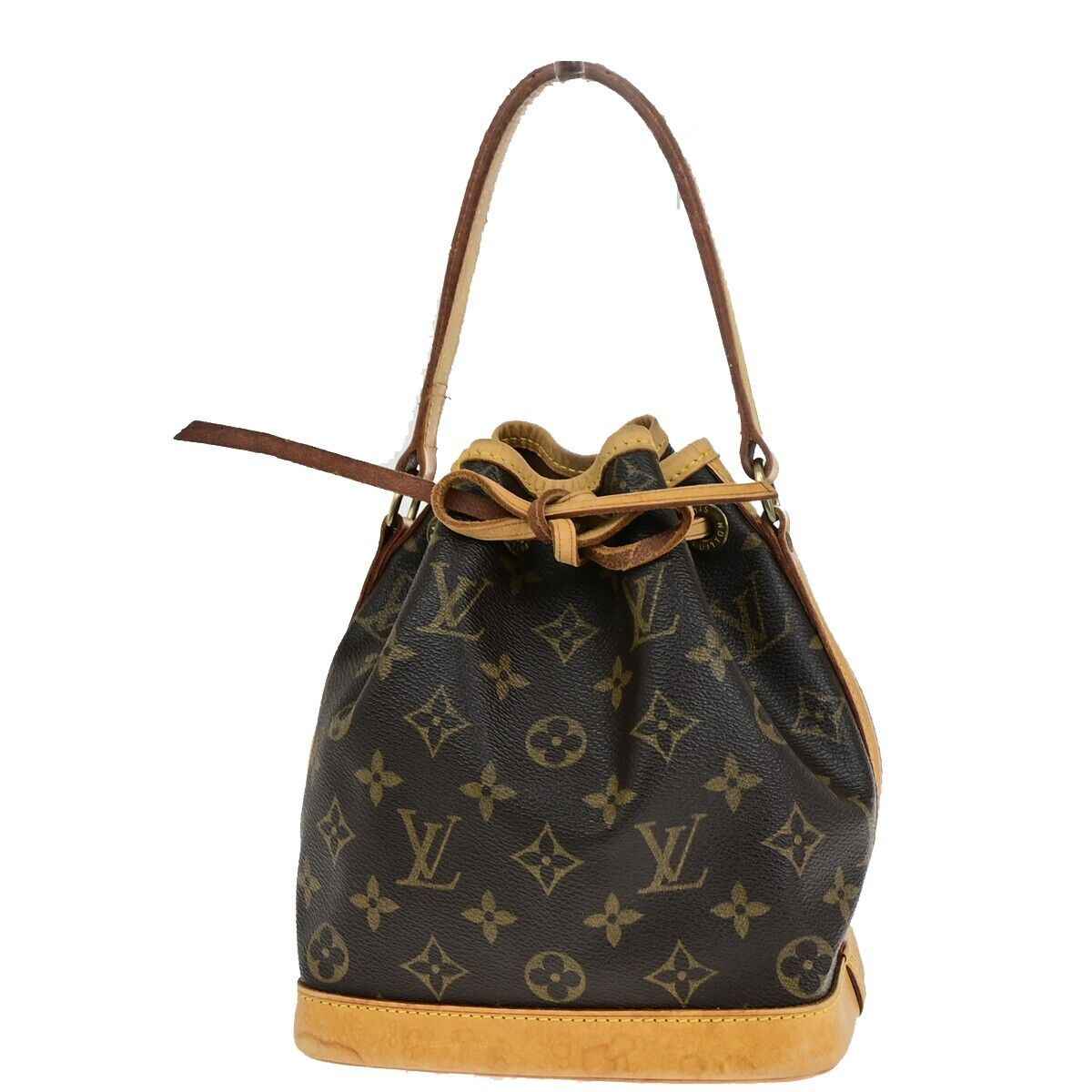 LOUIS VUITTON Mini Noe Drawstring Hand Bag Monogram Leather Brown M42227 91FA719