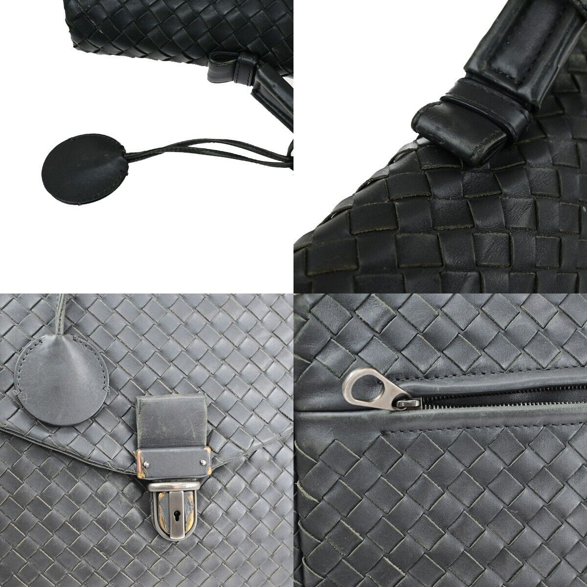 BOTTEGA VENETA Intrecciato Hand Bag Business Bag Leather Gray Italy 31SJ084