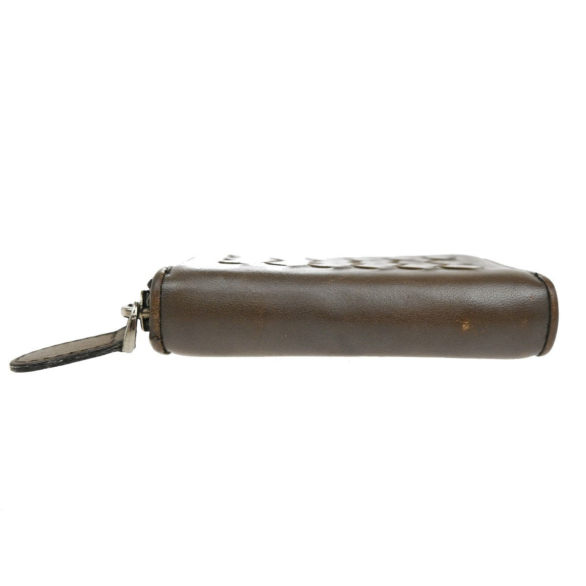 BOTTEGA VENETA Intrecciato Coin Case Round Zipper Wallet Leather Brown  02TA173