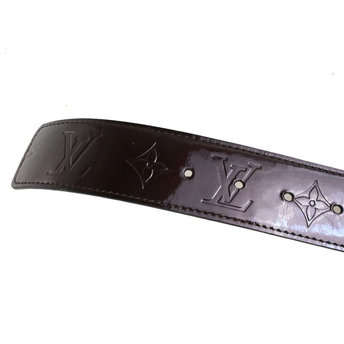 LOUIS VUITTON Ceinture Belt 80/32 Monogram Vernis Bordeaux Red M9874 32FB328