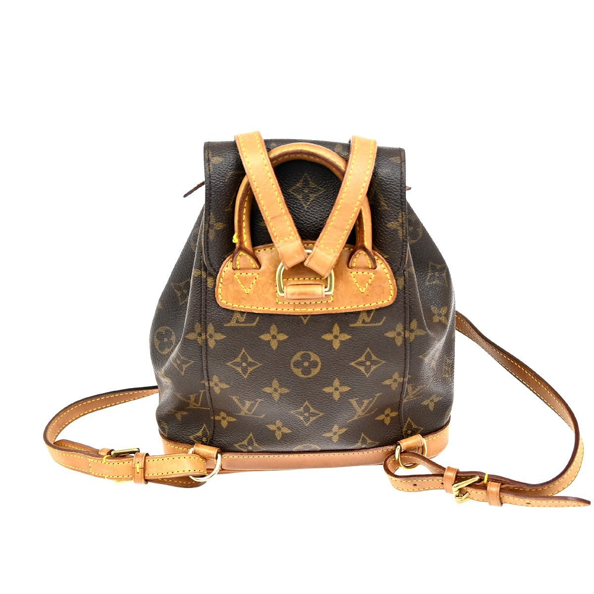 LOUIS VUITTON Mini Montsouris Backpack Bag Monogram Leather Brown M51137 96MA061