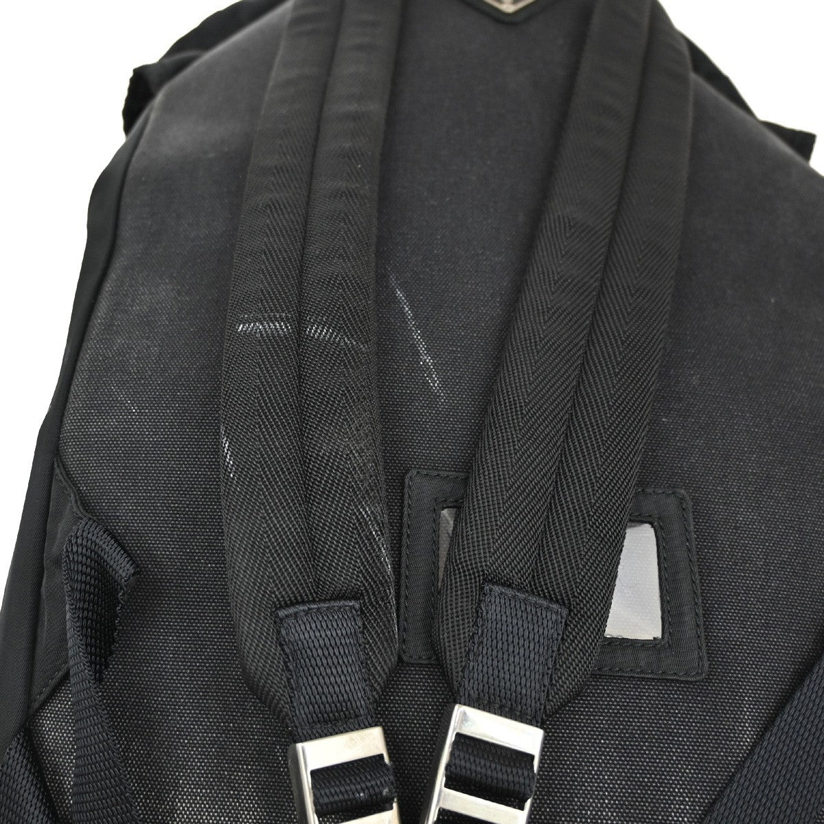 PRADA Logo Tessuto Backpack Bag Nylon Black Nero SHW Italy 38KB617