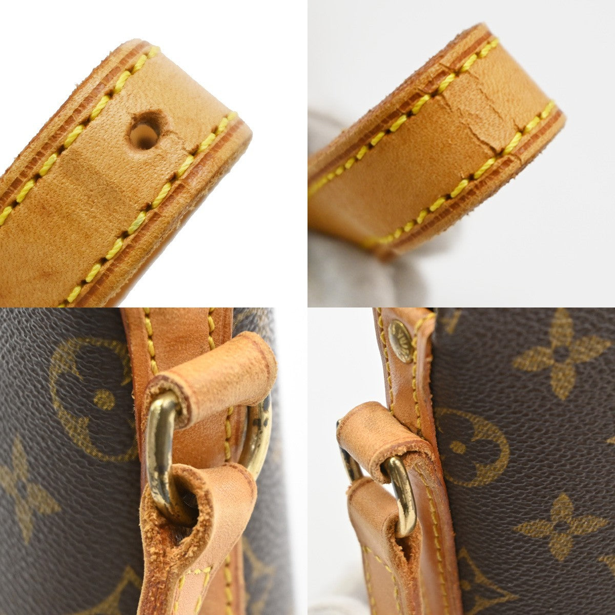 LOUIS VUITTON Logo Drouot Shoulder Bag Monogram Leather Brown M51290 74KD177