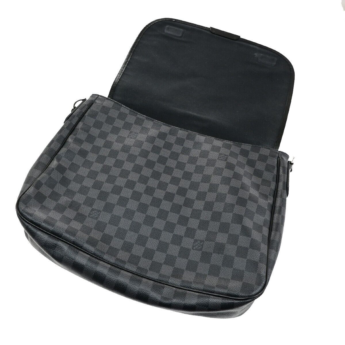 LOUIS VUITTON Daniel MM Shoulder Bag Damier Graphite Leather BK N58029 73EE029