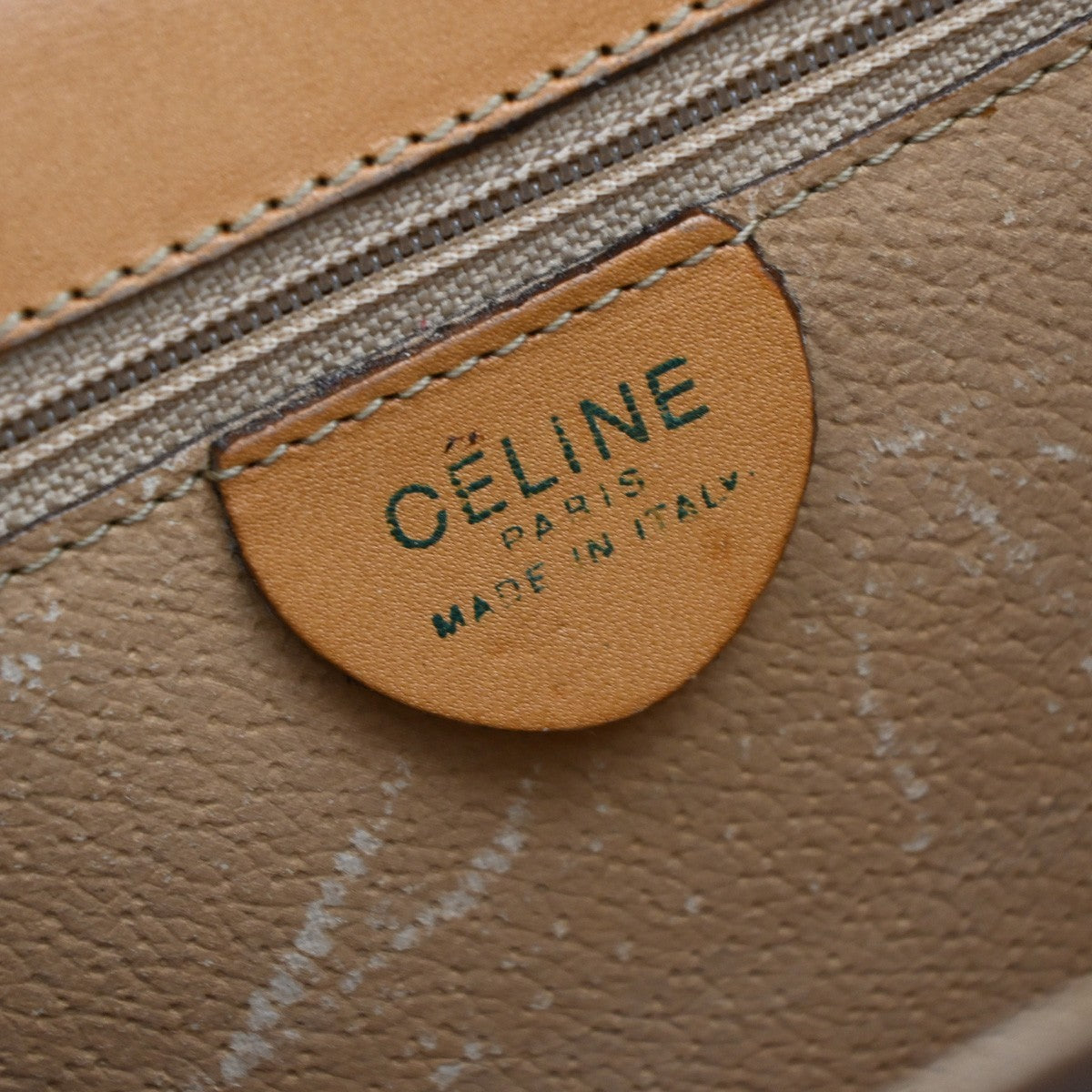 CELINE Logo Macadam Pattern Hand Bag PVC Leather Brown GHW Italy 67EF790