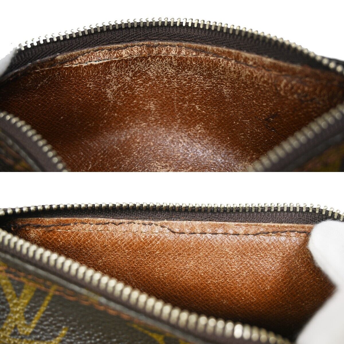 LOUIS VUITTON Logo Papillon Pouch Hand Bag Monogram Leather BN M51380 60FA542