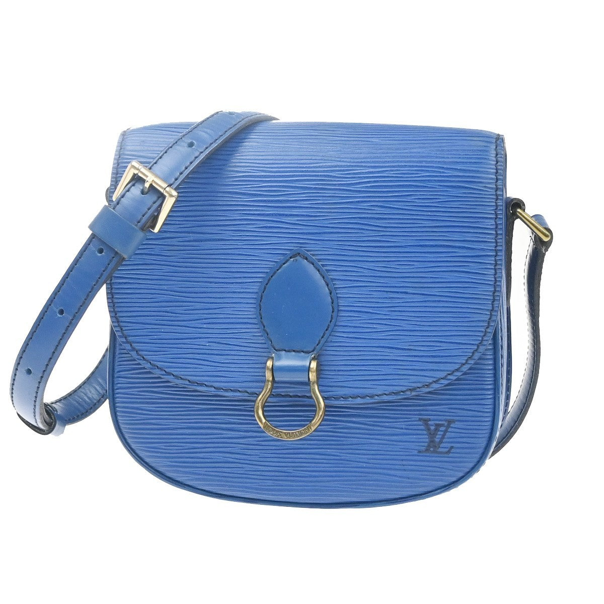 LOUIS VUITTON LV Mini Saint Cloud Shoulder Bag Epi Leather Blue M52215 83MA444