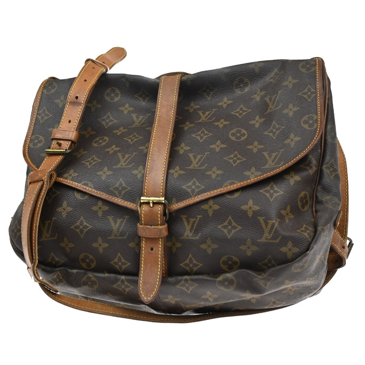 LOUIS VUITTON Saumur 35 Shoulder Bag Monogram Leather BN France M42254 80CA373