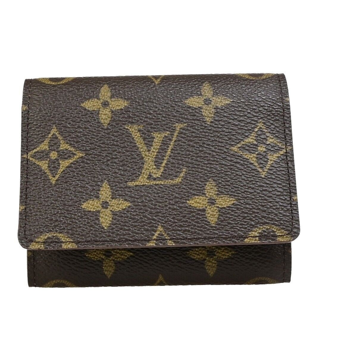 LOUIS VUITTON LV Logo Card Holder Case Monogram Leather Brown M62920 62RK259